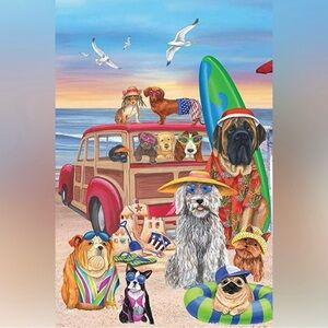 🍄NEW Dog Days Of Summer 12.5” X 18” Garden Flag Briarwood Lane Multicolor Beach